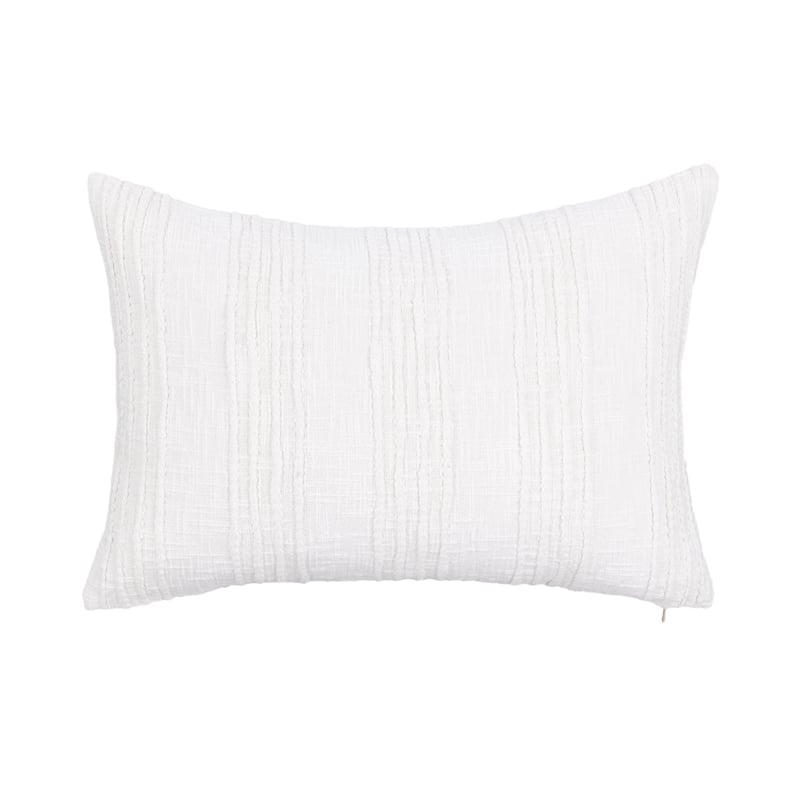 Pemberly Row Transitional Cotton Fabric Throw Pillow in White