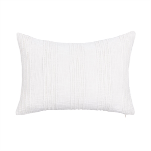 Pemberly Row Transitional Cotton Fabric Throw Pillow in White