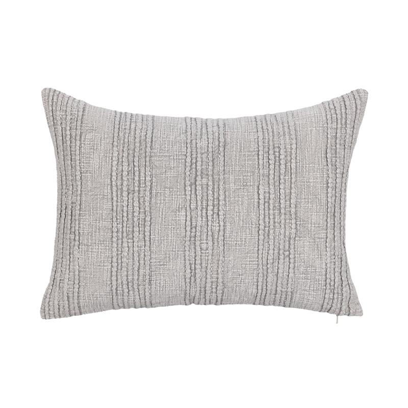 Pemberly Row Transitional Cotton Fabric Throw Pillow in Gray
