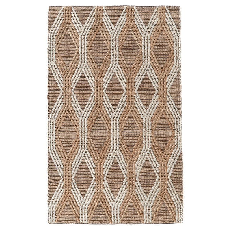 Pemberly Row Modern Transitional Jute Blend Area Rug in Ivory
