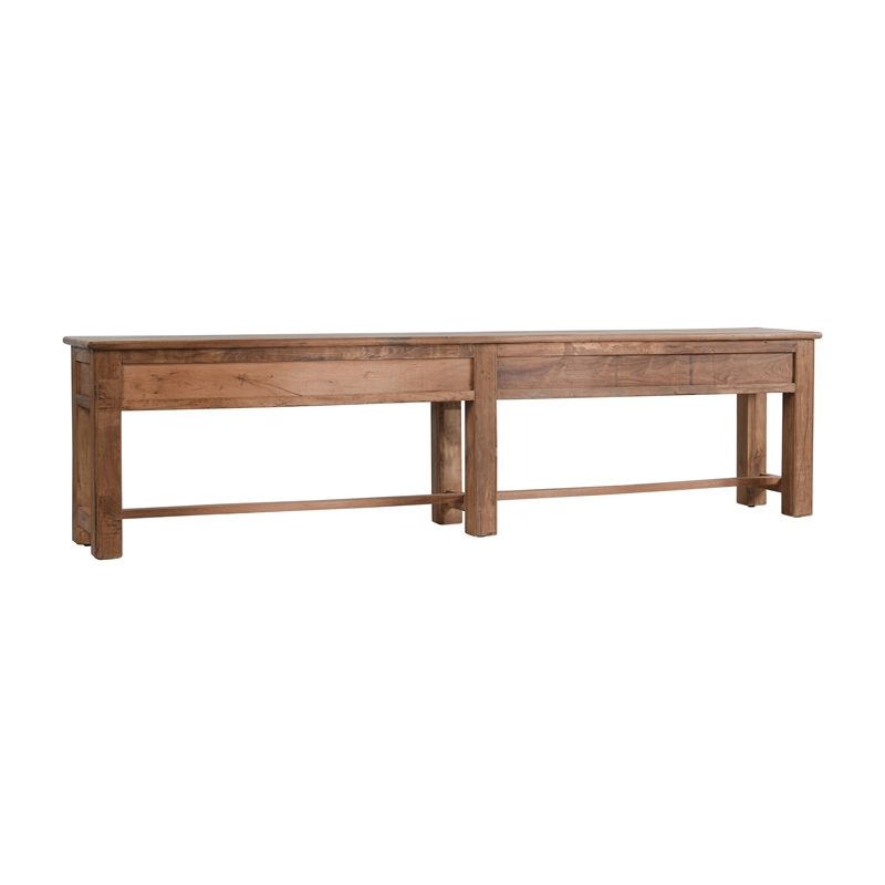 Pemberly Row Transitional Reclaimed Wood 6Dwr Console Table in Natural