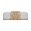Pemberly Row Upholstered Fabric Cocktail Coffee Table in Ivory