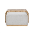 Pemberly Row Upholstered Fabric Cocktail Coffee Table in Ivory
