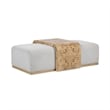 Pemberly Row Upholstered Fabric Cocktail Coffee Table in Ivory