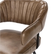 Pemberly Row Transitional Top Grain Leather Dining Chair in Brown