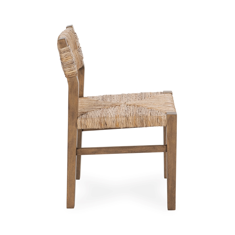 Pemberly Row Transitional Set of 2 Banana Bark Dining Chairs in Brown