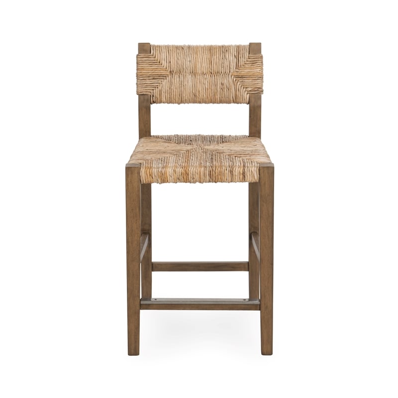 Pemberly Row Transitional Banana Bark Counter Stool in Brown