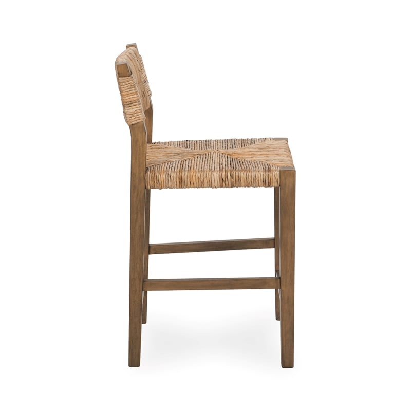 Pemberly Row Transitional Banana Bark Counter Stool in Brown