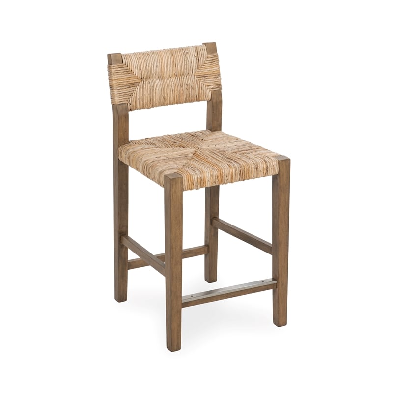 Pemberly Row Transitional Banana Bark Counter Stool in Brown