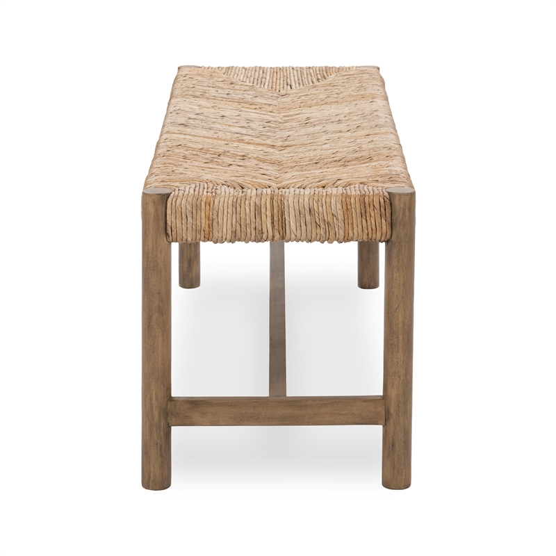 Pemberly Row Transitional Banana Bark Accent Bench in Brown Finish