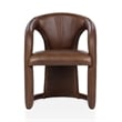 Pemberly Row Transitional Top Grain Leather Dining Chair in Brown