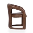 Pemberly Row Transitional Top Grain Leather Dining Chair in Brown
