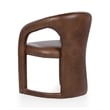 Pemberly Row Transitional Top Grain Leather Dining Chair in Brown