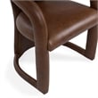Pemberly Row Transitional Top Grain Leather Dining Chair in Brown