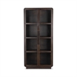 Pemberly Row Transitional Mango Wood Curio Cabinet in Dark Brown