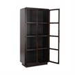 Pemberly Row Transitional Mango Wood Curio Cabinet in Dark Brown