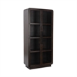 Pemberly Row Transitional Mango Wood Curio Cabinet in Dark Brown