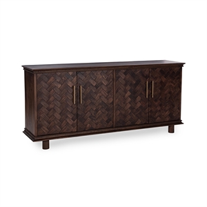 Pemberly Row Transitional Mango Wood Sideboard Buffet in Brown