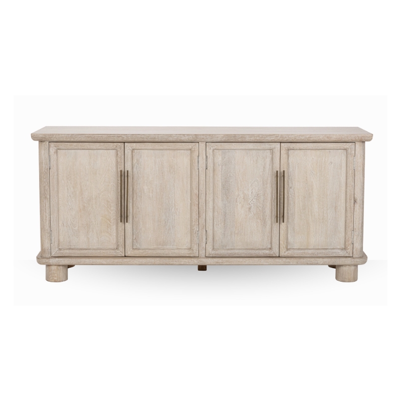 Pemberly Row Transitional Mango Wood Sideboard Buffet in White
