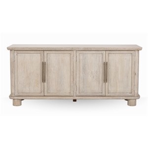 Pemberly Row Transitional Mango Wood Sideboard Buffet in White