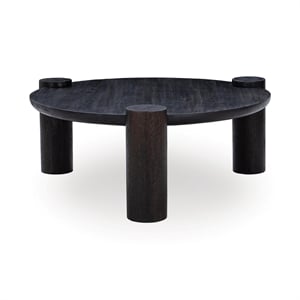 Pemberly Row Transitional Mango Wood Coffee Table in Espresso