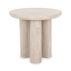 Pemberly Row Transitional Mango Wood End Table in White Finish