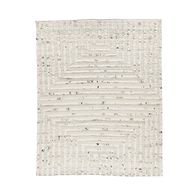 Pemberly Row 8'x10' Handwoven Wool Blend Accent Area Rug in Ivory