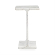 Pemberly Row Transitional Marble Accent Table in White Finish