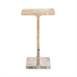 Pemberly Row Transitional Marble Accent Table in Brown Finish