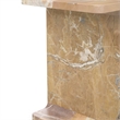 Pemberly Row Transitional Marble Accent Table in Brown Finish