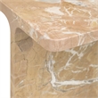 Pemberly Row Transitional Marble Accent Table in Brown Finish