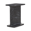 Pemberly Row Transitional Marble Accent Table in Black Finish