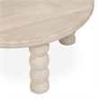 Pemberly Row Transitional Solid Mango Wood Round Coffee Table in Cream