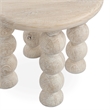 Pemberly Row Transitional Solid Mango Wood Round End Table in Cream