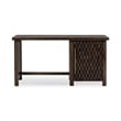 Pemberly Row Transitional Solid Mango Wood Desk in Brown Finish