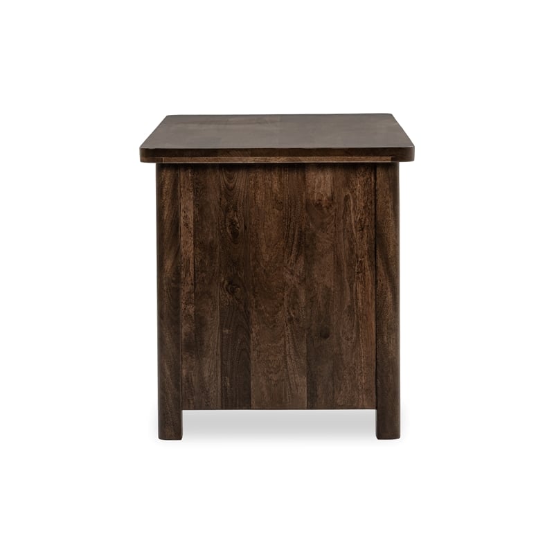 Pemberly Row Transitional Solid Mango Wood Desk in Brown Finish