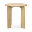 Pemberly Row Transitional Oak Wood Round End Table in Natural