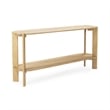 Pemberly Row Transitional Oak Wood Oval Console Table in Natural
