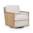 Pemberly Row Modern Transitional Swivel Accent Chair in Almond