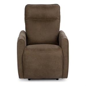Pemberly Row Transitional Power Recliner Accent Chair in Toffee