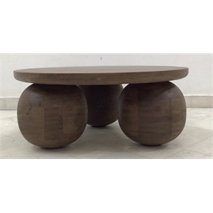 Pemberly Row Transitional Mango Wood Coffee Table in Brown Finish