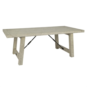 Pemberly Row 106&quot Reclaimed Pine Extension Dining Table in Beige