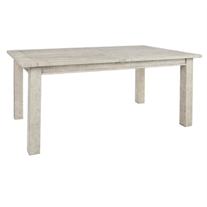 Pemberly Row Transitional Pine 94&quot Extension Dining Table Antique Ivory