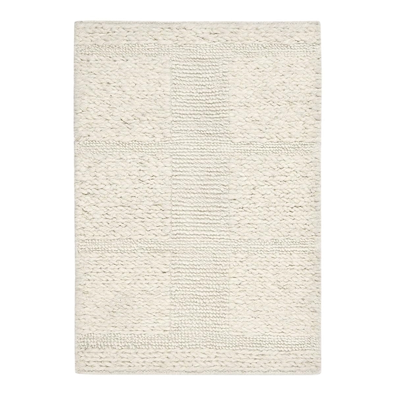 Pemberly Row 2'x3' Handwoven Wool Fabric Accent Rug in Ivory