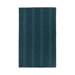 Pemberly Row 5x8 Handwoven Performance Stripe Deep Blue Area Rug