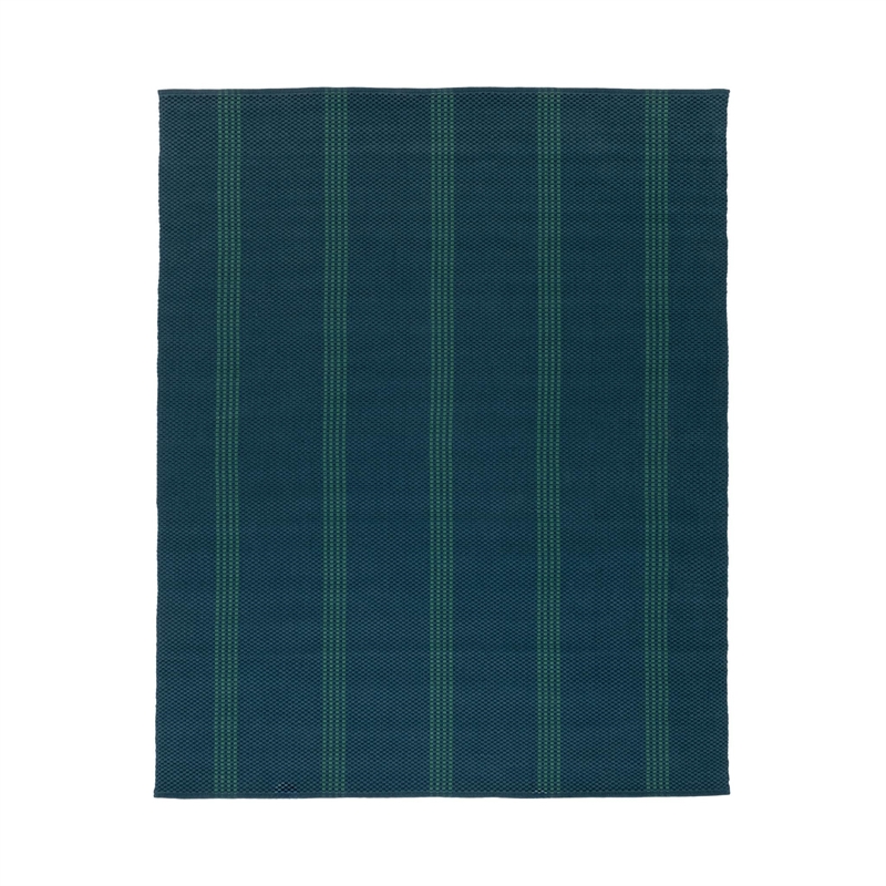 Pemberly Row 8x10 Handwoven Performance Stripe Deep Blue Area Rug