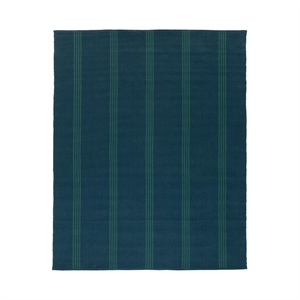 Pemberly Row 9x12 Handwoven Performance Stripe Deep Blue Area Rug