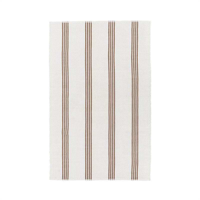 Pemberly Row 2x3 Handwoven Performance Stripe Ivory Fabric Rug