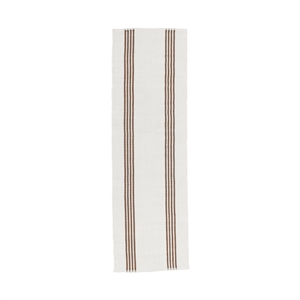 Pemberly Row Transitional 2.6x8 Handwoven Stripe Ivory Area Rug Runner