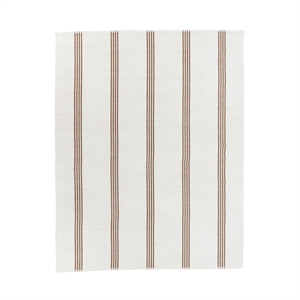 Pemberly Row 8x10 Handwoven Performance Stripe Ivory Area Rug